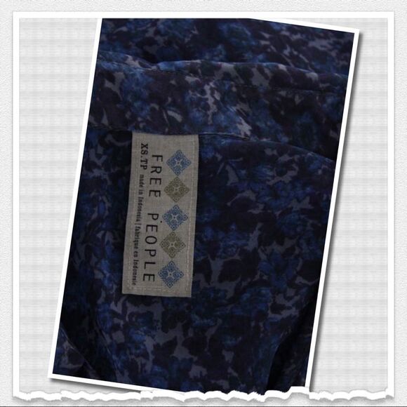 Free People Multi-hue Floral Button Blouse XS - Picture 6 of 6